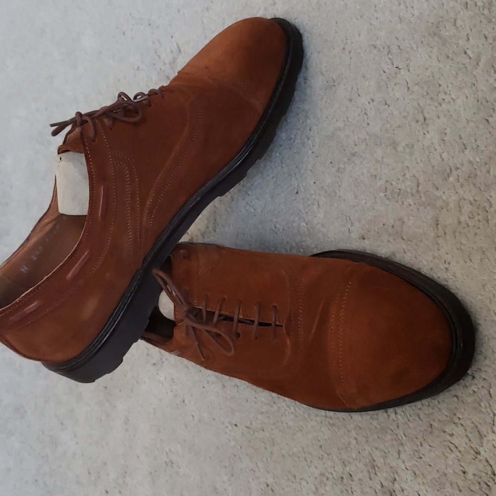 Mens suede cap-toe shoes